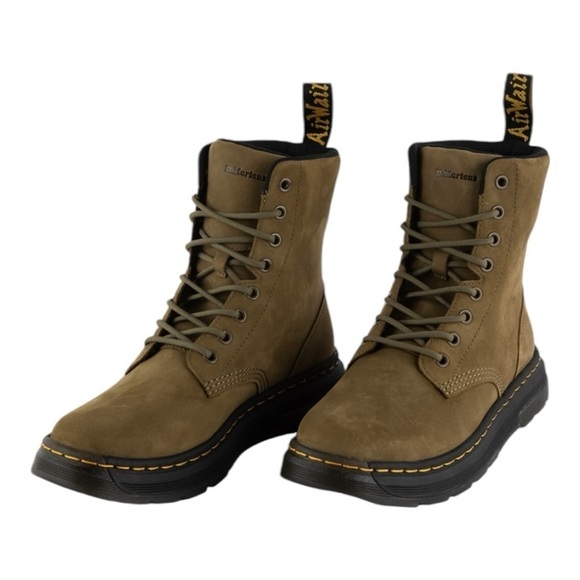 DR. MARTENS Men's Crewson Olive‎ Green Nubuck Leather Boots Size 12